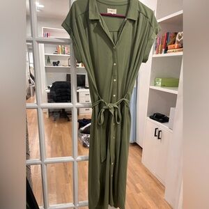 Lou & Grey Sage Green Shirt Dress